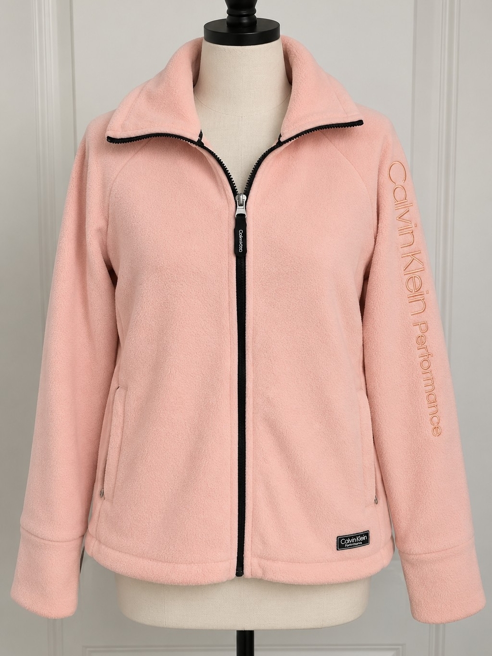 Calvin Klein Performance Pink Fleece Full Zip Jacket Women’s Small